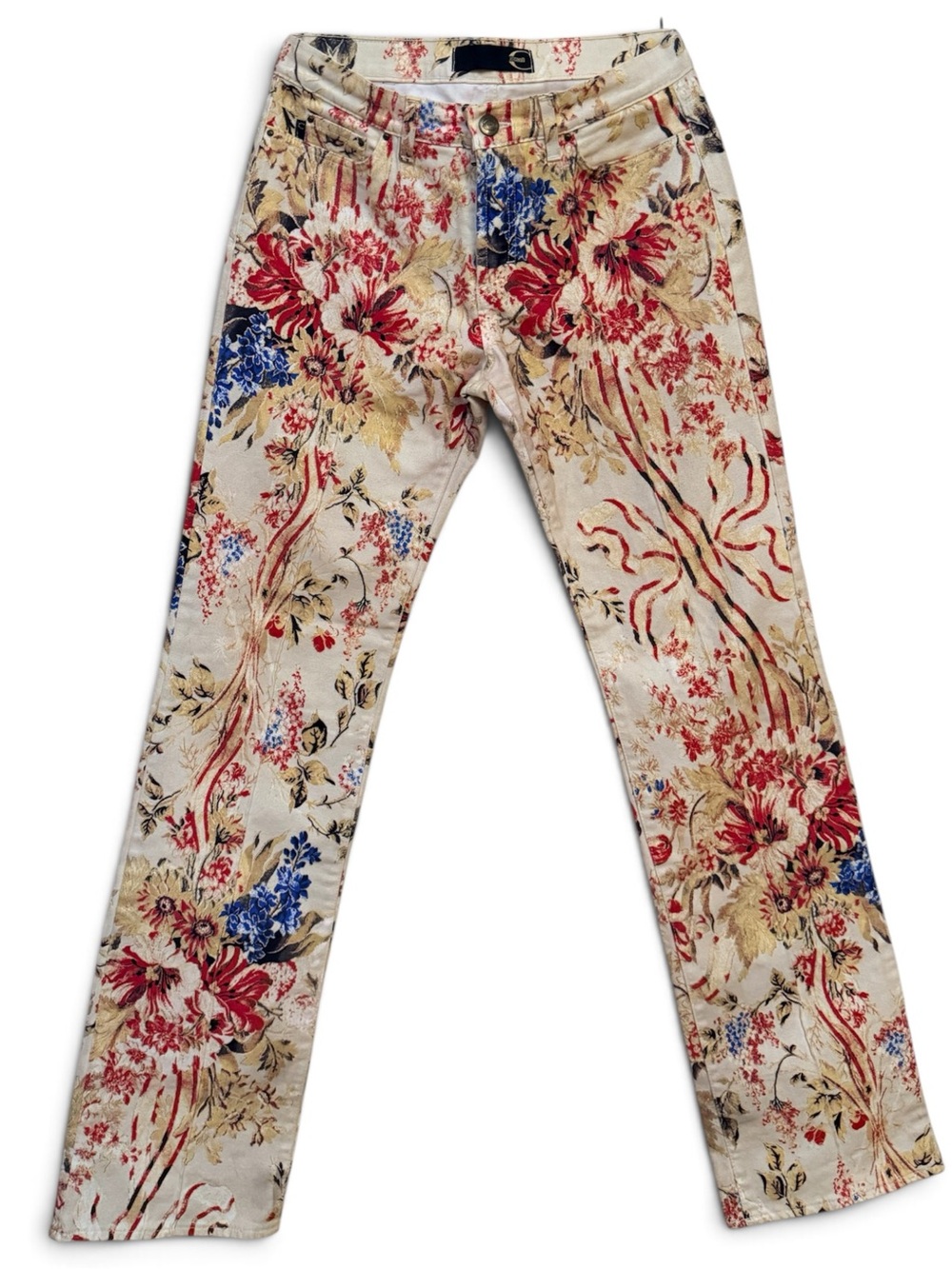 Vintage Y2K Just Cavalli Floral Print Jeans Made in Italy 28 / IT 42